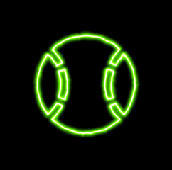 green neon symbol baseball ball