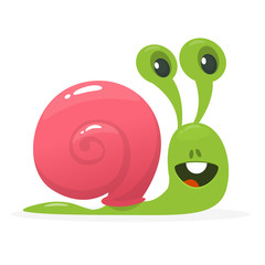 Vector illustration of cute snail cartoon