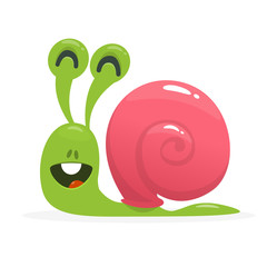 Vector illustration of cute snail cartoon