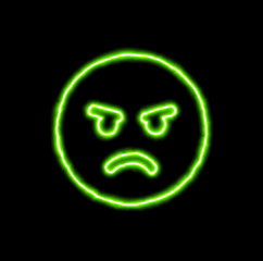 green neon symbol angry emotion