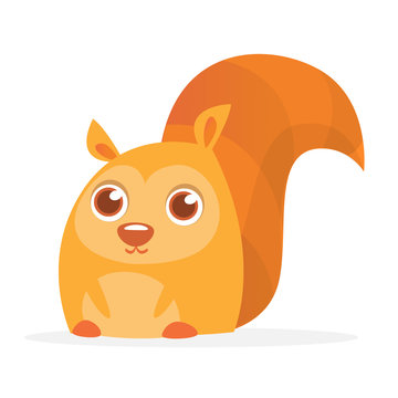 Red Squirrel Vector Illustration. Cartoon squirrel character
