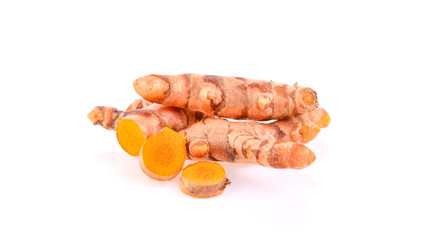 turmeric on white background.