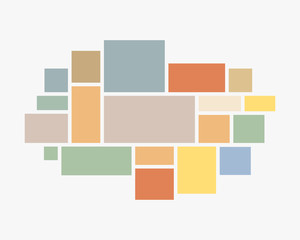 Collage nineteen frames, photos, parts or picture.