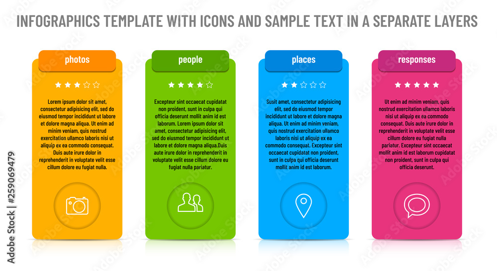 Poster modern design template for info graphics - four frames