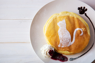 cat silhouette pancakes