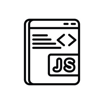Black line icon for javascript