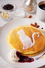 cat art on pancakes