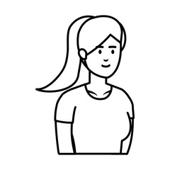 beautiful and young woman character