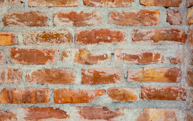 Background of red and brown brick wall texture.