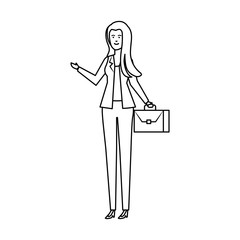young businesswoman with portfolio character