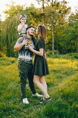Fototapeta premium Cute family in a park