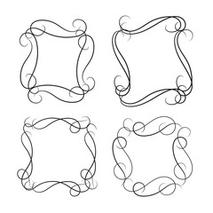 Set of frame curls and scrolls element.