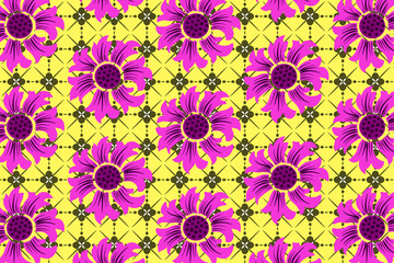 Seamless Pattern With Pink Flowers