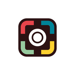 Camera icon logo design vector template