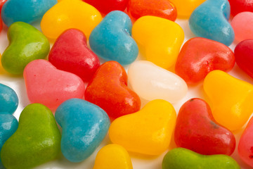 heart shaped jelly beans isolated