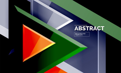 Flying triangles compostion geometric background