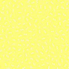 American dollar gold coins seamless pattern. Fine 