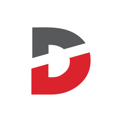 D letter logo design vector template