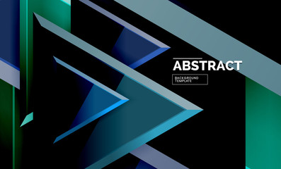 Triangular low poly background design, multicolored triangles