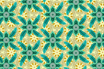  Seamless Blue Floral Background Vector Pattern