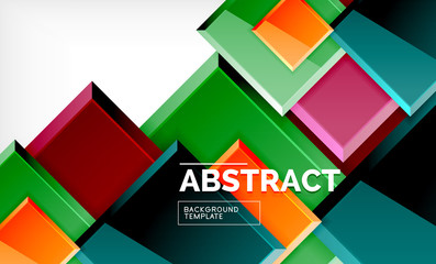 Square abstract background, glossy geometric design