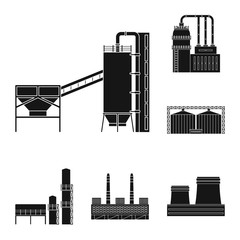 Obraz premium Vector illustration of architecture and technology symbol. Collection of architecture and building stock vector illustration.