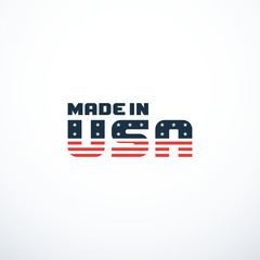 Made in USA badge with USA flag elements. Vector illustration