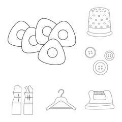 Vector design of fashion and tailoring icon. Set of fashion and textile stock symbol for web.