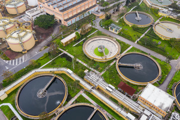 Sewage treatment plant in Hong Kong city