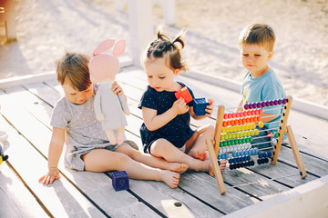 Children in a summer park