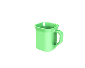 Green cup on white background, 3d illustration - illustration