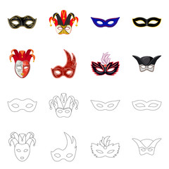 Isolated object of luxury and celebration sign. Collection of luxury and hide  stock vector illustration.