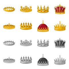 Isolated object of medieval and nobility logo. Collection of medieval and monarchy stock symbol for web.