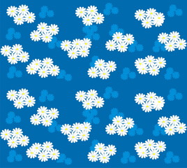 Spring flowers pattern, graphic floral motive. Vector illustration eps.
