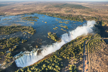 The Victoria falls is the largest curtain of water in the world. The falls and the surrounding area...