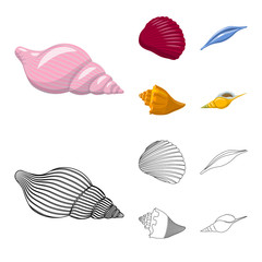 Vector illustration of animal and decoration logo. Set of animal and ocean stock vector illustration.