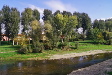 The Sieve river in Borgo San Lorenzo, Tuscany, Italy