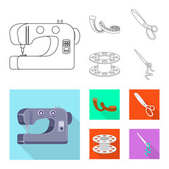 Isolated object of craft and handcraft logo. Collection of craft and industry vector icon for stock.
