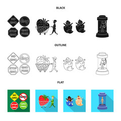 Vector illustration of test and synthetic icon. Set of test and laboratory stock symbol for web.