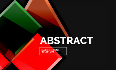 Glossy squares and triangles geometric backgrounds