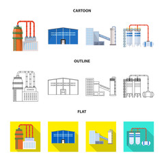 Fototapeta premium Isolated object of production and structure symbol. Collection of production and technology stock vector illustration.