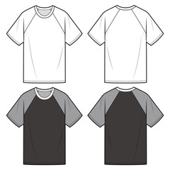 RAGLAN SLEEVE TEE fashion flat sketch template