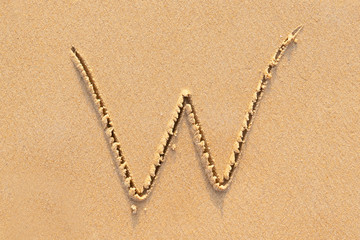 Sand Beach Alphabet: Letter W