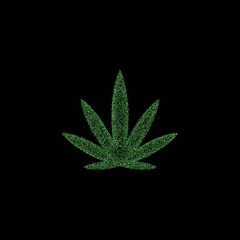 Marijuana leaf with glitter effect  vector illustration