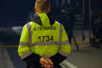 Steward works at an event