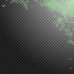 Green flower petals falling down. Brilliant romant