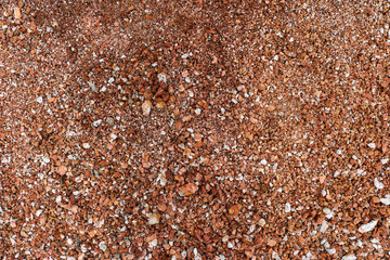  texture of different layers of clay underground in  clay quarry after geological study of soil.