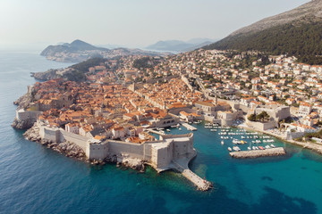 Aerial viel of the old town of Dubrovnik, Croatia - obrazy, fototapety, plakaty