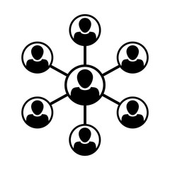 Share icon vector male group of persons symbol avatar for business management team network in flat color glyph pictogram illustration