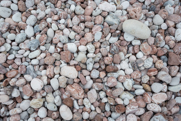 Stone pebbles texture background for interior exterior decoration and industrial construction concept design.